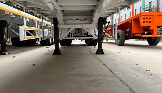 20Ft 40Ft 50Ton Flatbed Semi Trailer με πλαίσιο εμπορευματοκιβωτίου και 50mm ή 90mm King Pin