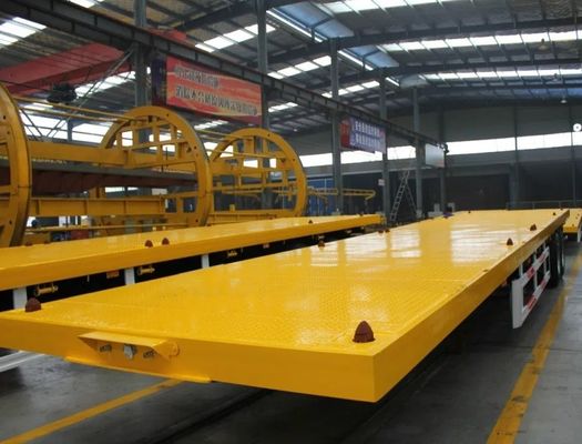 30-100 τόνους χωρητικότητα 2 άξονας 20 πόδια πλατύκλιτος κοντέινερ ημιπροκατασκευή για χρήση φορτηγών