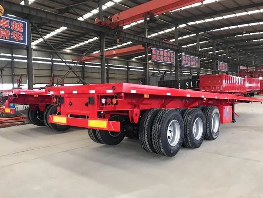 2 3 4άξονα Flatbed Trailer Προσαρμογή Rim 9.0-22.5 Κωντέινερ Μέγεθος 20ft 45ft 40ft