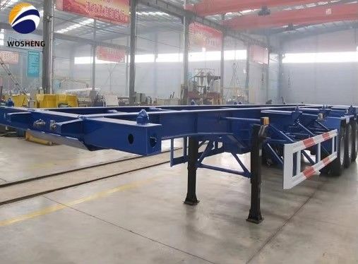 3 άξονες 40 FT Σκελετό με επίπεδη πλάτη ημιπροκατασκευή Σκελετικό ημιπροκατασκευή φορτηγού