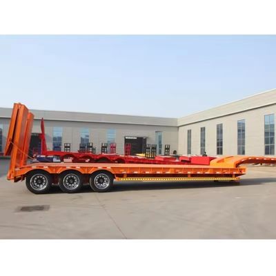 150 τόνους μέγιστη φόρτωση Lowboy Lowbed Semi Trailer για βαριά μεταφορά Προσαρμόσιμη