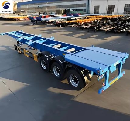 3 άξονες 40 FT Σκελετό με επίπεδη πλάτη ημιπροκατασκευή Σκελετικό ημιπροκατασκευή φορτηγού