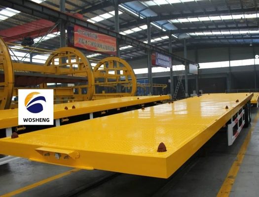 Το χαμηλότερο 30T-100T ημιφορτηγό 20ft-45ft φορτηγό εμπορευματοκιβωτίων 2-4 άξονας επίπεδη πλάτη 9.0-22.5