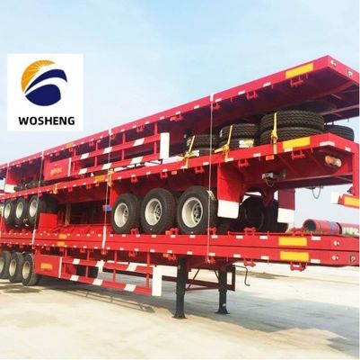 Το χαμηλότερο 30T-100T ημιφορτηγό 20ft-45ft φορτηγό εμπορευματοκιβωτίων 2-4 άξονας επίπεδη πλάτη 9.0-22.5