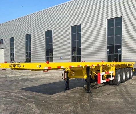 20ft 40ft Container Cargo Flatbed Semi Trailer με κλειδαριά Ανθεκτική και ευέλικτη σχεδίαση