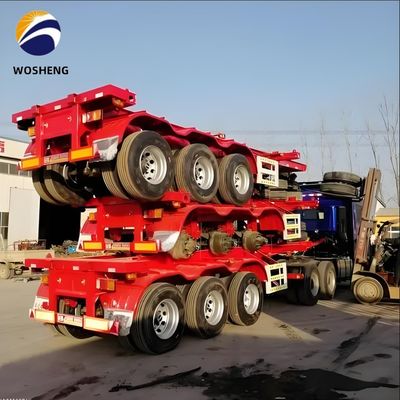 20ft 40ft 45ft Steel Skeleton Container Semi Trailer για χωρητικότητα βαρέων φορτίων λιμένα
