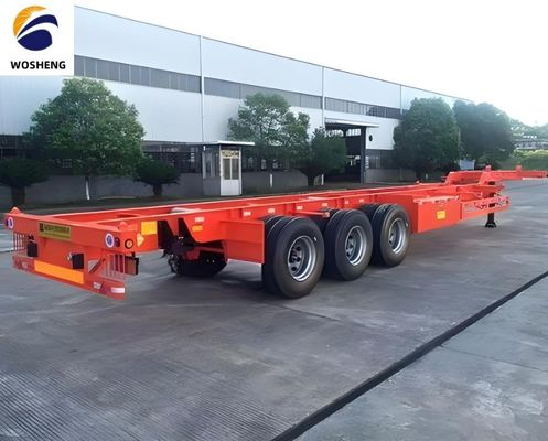 20ft 40ft 45ft Steel Skeleton Container Semi Trailer για χωρητικότητα βαρέων φορτίων λιμένα