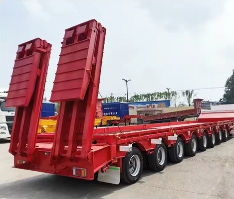 3 άξονες Lowbed Lowboy Semi Trailer με σύστημα πέδησης διπλής γραμμής και 16000x2500x1100mm