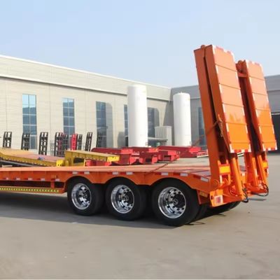 3 άξονες Lowbed Lowboy Semi Trailer με σύστημα πέδησης διπλής γραμμής και 16000x2500x1100mm