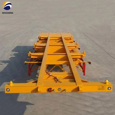 Μεταφορά 40ft Container wosheng 3 Axis Skeleton Semi Trailer με κλειδαριά εμπορευματοκιβωτίου