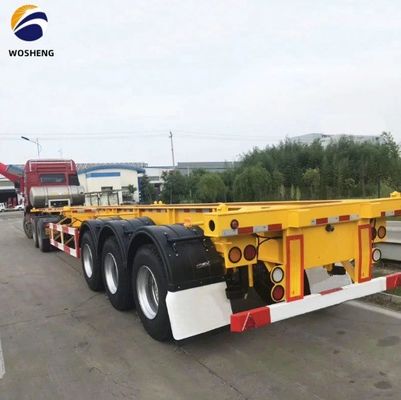 Μεταφορά 40ft Container wosheng 3 Axis Skeleton Semi Trailer με κλειδαριά εμπορευματοκιβωτίου