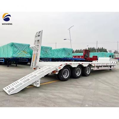 Χάλυβα LowBed Semi-Relayer για τη Ζιμπάμπουε 3-Axle 40-80ton Hydraulic Ladder Loader Drop Deck