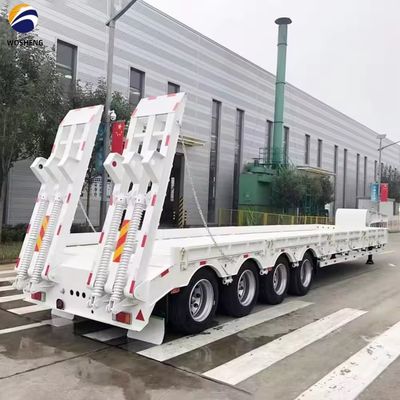 Χάλυβα LowBed Semi-Relayer για τη Ζιμπάμπουε 3-Axle 40-80ton Hydraulic Ladder Loader Drop Deck