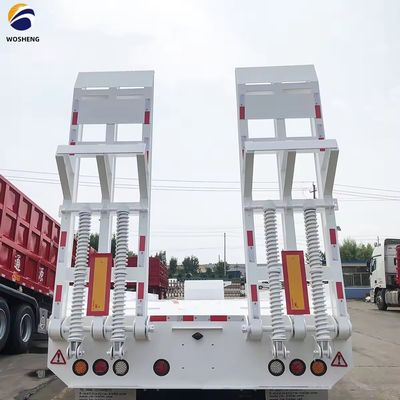 Χάλυβα LowBed Semi-Relayer για τη Ζιμπάμπουε 3-Axle 40-80ton Hydraulic Ladder Loader Drop Deck