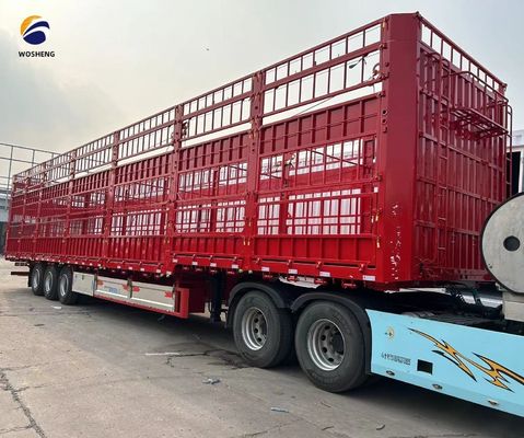 Wosheng 3 άξονες 20-50T ζωοτροφικό υψηλό φράχτη ημικυριό για τη μεταφορά λαχανικών