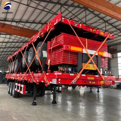 3 άξονας 4 άξονας 40-120 τόνων επίπεδο κρεβάτι 20ft 40ft 45ft 53ft κοντέινερ επιφανειακό ρυμουλκούμενο φορτηγού