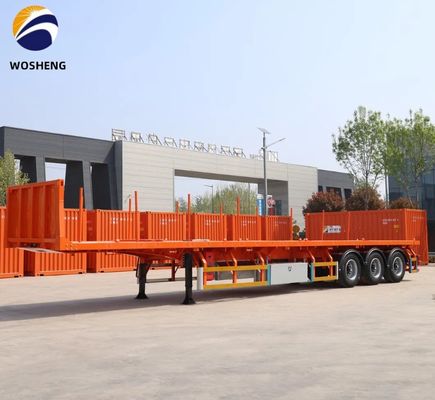 3 Άξονα Flatbed ρυμουλκούμενο φορτηγών Η καλύτερη επιλογή για τη μεταφορά 20ft και 40ft κοντέινερ