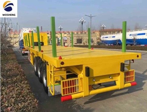 3 Άξονα Flatbed ρυμουλκούμενο φορτηγών Η καλύτερη επιλογή για τη μεταφορά 20ft και 40ft κοντέινερ
