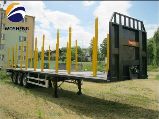3 Άξονα Flatbed ρυμουλκούμενο φορτηγών Η καλύτερη επιλογή για τη μεταφορά 20ft και 40ft κοντέινερ