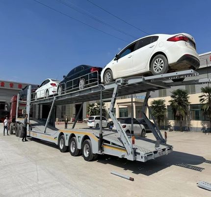 Τελεφερίκ Wosheng 2/3 Άξονες 6-10 μονάδες Φορτηγό αυτοκινήτου Ημιτελεφερίκ για μεταφορά αυτοκινήτων