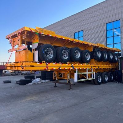 3 Άξονας 4 Άξονας 20ft 40ft 45ft 53ft Κωντέινερ Flatbed Truck Semi Trailer Flat Bed Trailer