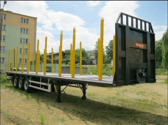 20ft 40ft 45ft Container Semi Truck Trailer με πλευρική στήλη και 3pc Steel Axles
