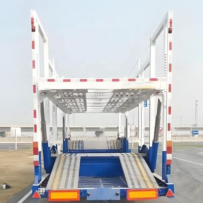 2024 3 άξονας διπλό κατάστρωμα 6-10 μονάδες μεταφοράς αυτοκινήτου ημιπροκατασκευή φορτηγό ελαστικό 12R22.5