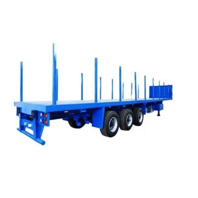Q345b Κύρια δέσμη 3 άξονες 20ft 40ft Συσκευαστήρα Μεταφορά 60-100Tons επίπεδα κρεβάτια επίπεδα φορτηγά φορτηγά ημιπροκατασκευή