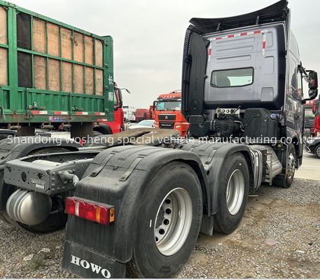 Χάλυβα Sinotruk Χρησιμοποιείται 6x4 αριστερό σύστημα οδήγησης Howo 371 375 Τρακτέρ φορτηγό Ντίζελ χειροκίνητο καύσιμο Weichai κινητήρα