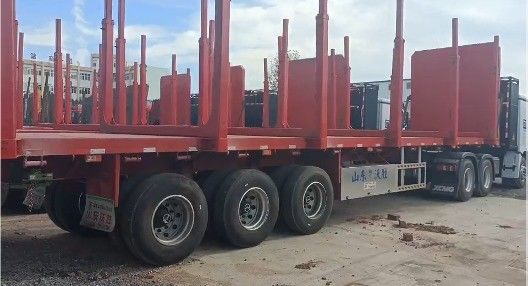 4 άξονες 40ft βαρύ μεταφορικό ρυμουλκούμενο με πάχος 90w mm*13 mm*10 στρώμα φύλλου ελατήριο