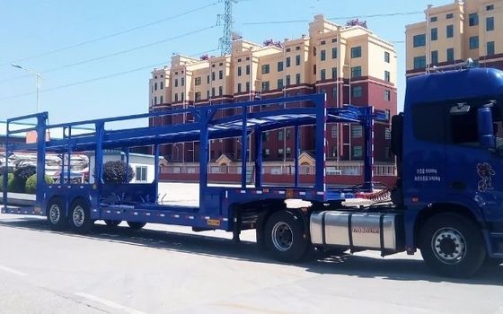 Wosheng 2 άξονες τροχόσπιτο μεταφοράς αυτοκινήτου διπλό κατάστρωμα οχήματα μεταφοράς ημιτροχόσπιτο για ανθεκτικό