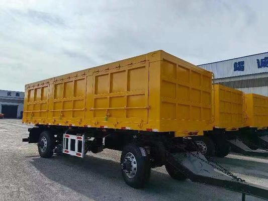 500mm Q345 Carbon Steel Draw Bar Side Wall Full Trailer για χωρητικότητα φορτίου 40-100 τόνων