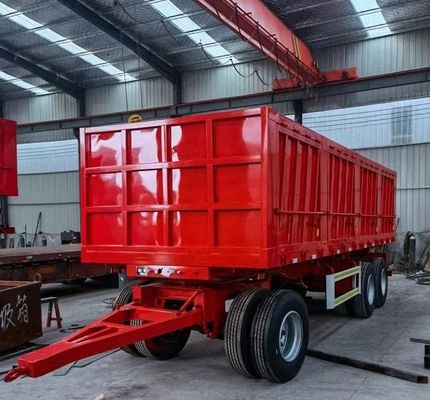 500mm Q345 Carbon Steel Draw Bar Side Wall Full Trailer για χωρητικότητα φορτίου 40-100 τόνων