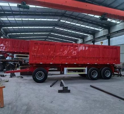 500mm Q345 Carbon Steel Draw Bar Side Wall Full Trailer για χωρητικότητα φορτίου 40-100 τόνων