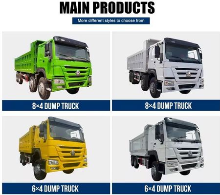 10-15T Ακαθάριστο βάρος οχήματος Σινότρικ Haowo Dump Truck 375 ίππους